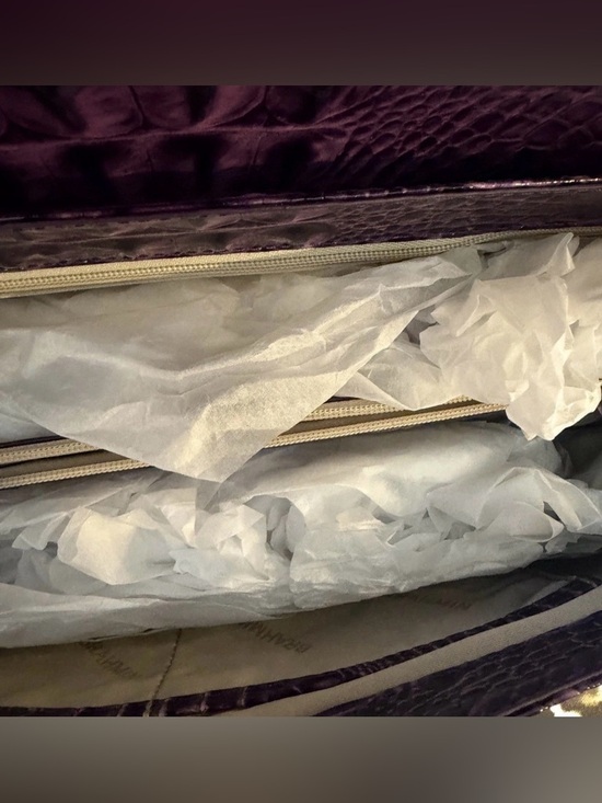 Brahmin Melbourne Collection Dayan Satchel Bag Heroic Purple Leather - Picture 2 of 4